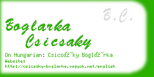 boglarka csicsaky business card